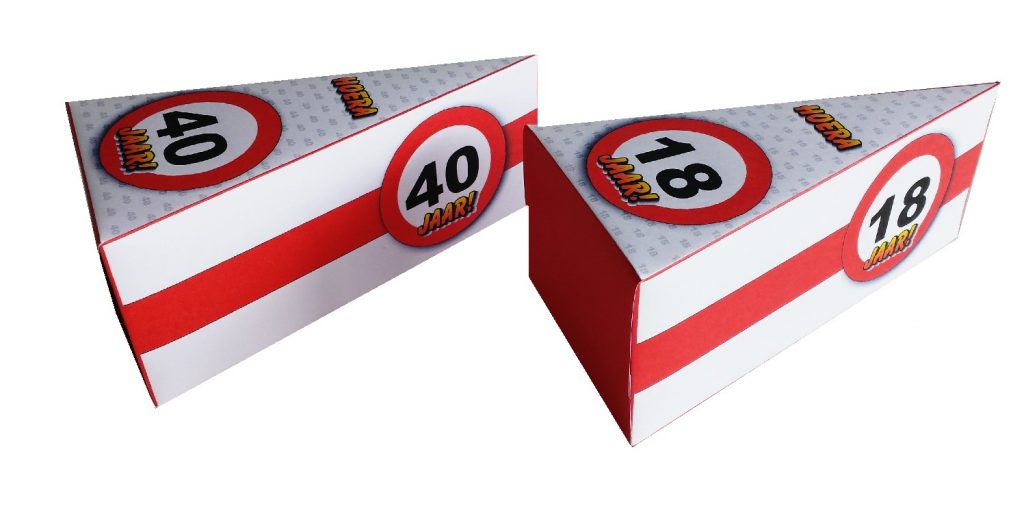 Taartpunt verkeersbord met leeftijd