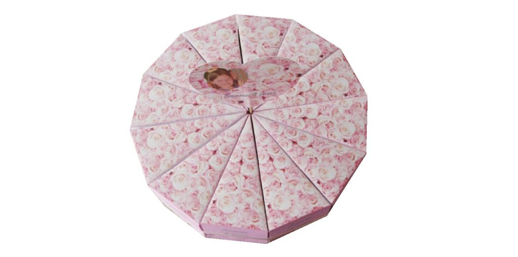 Taartpunt roze roosjes