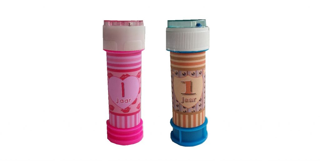 Bellenblaas etiket roze of ridder style